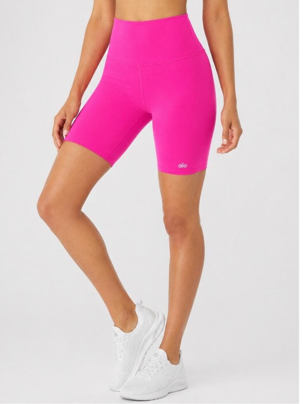 ALO Yoga Neon Pink 7” High Waist Airlift Biker Short XS
